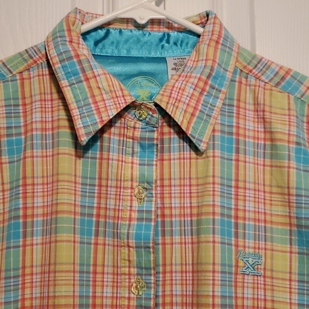 Twenty X Women's Tailored Fit Plaid Button Down Shirt Size Large - Picture 2 of 14